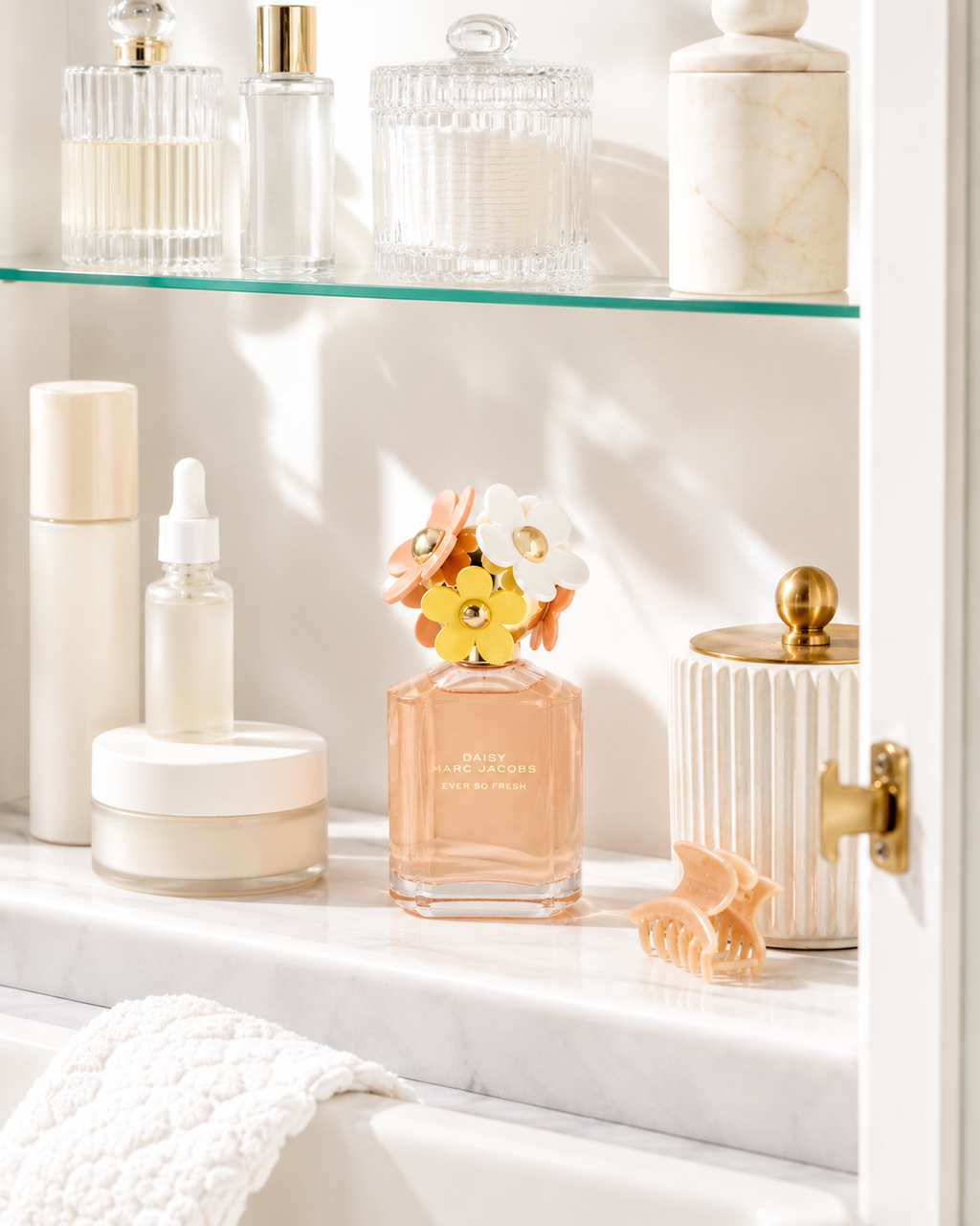 Daisy Ever So Fresh 75ml Eau de Parfum for women by Marc Jacobs, featuring a floral fragrance bottle and cap.
