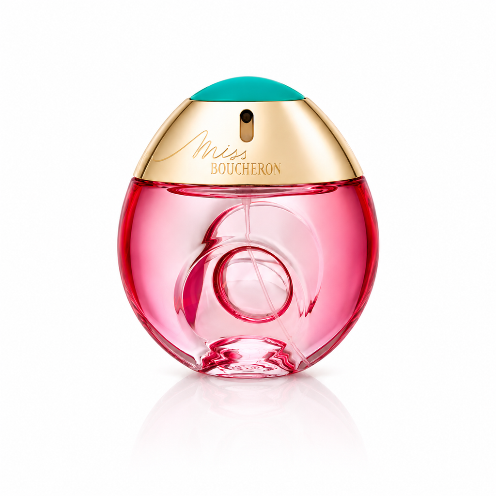 Boucheron Miss Boucheron 100ml Eau de Parfum for Women, elegant perfume bottle with gold accents and floral design