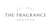 Logo of The Fragrance Society grey text on a white background