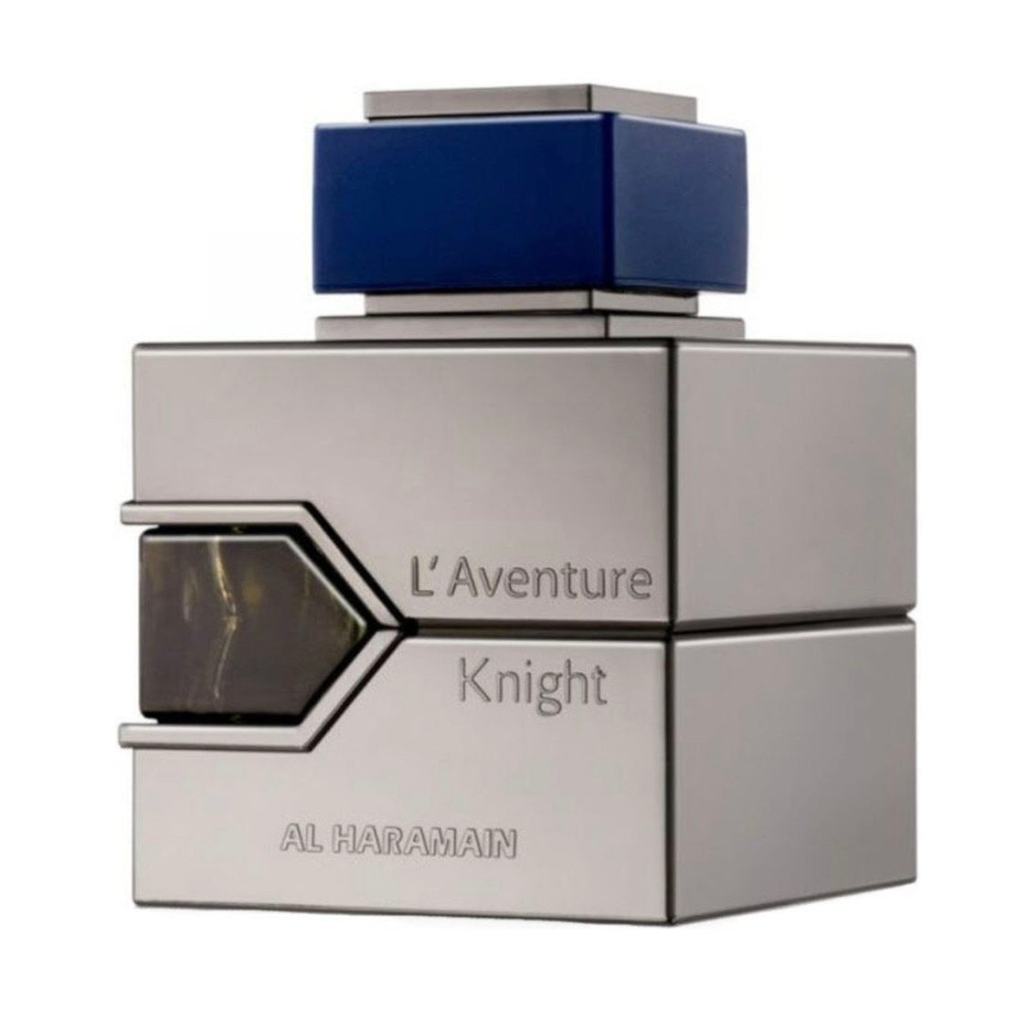 Al Haramain L'Aventure Knight 100ml men's Eau de Parfum bottle with sleek design and branding visible.