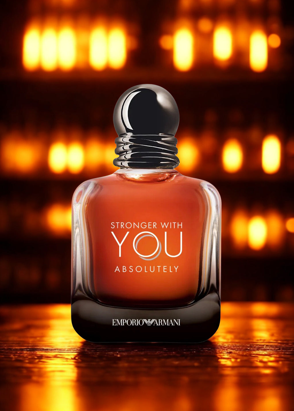 Armani Stronger With You Absolutely 100ml men's Eau de Parfum bottle with sleek design and clear branding.