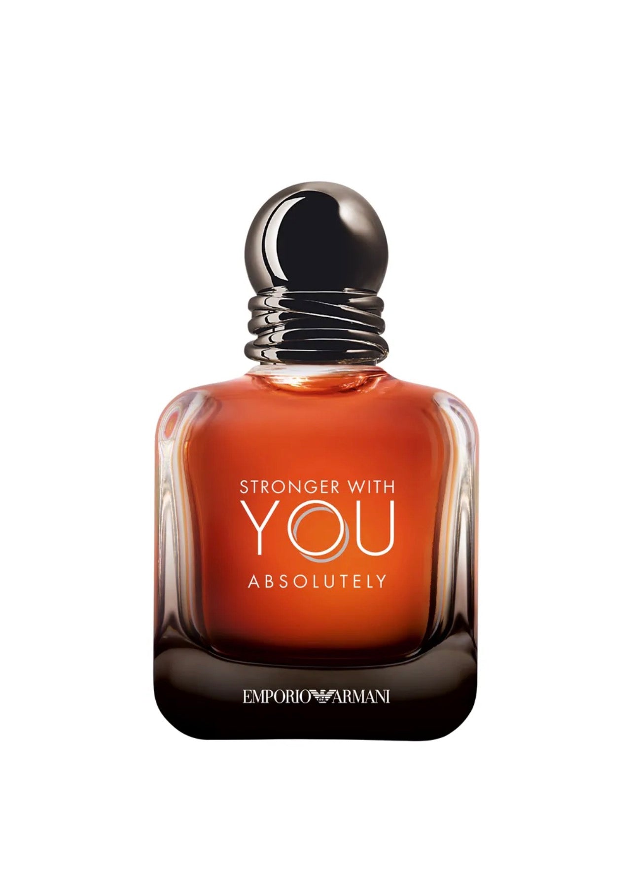 Armani Stronger With You Absolutely 100ml men's Eau de Parfum bottle with sleek design and bold branding.