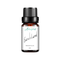 Aurascent Sandalwood Essential Oil 10ml bottle with amber glass and label, showcasing natural, aromatic essential oil for skincare and aromatherapy.