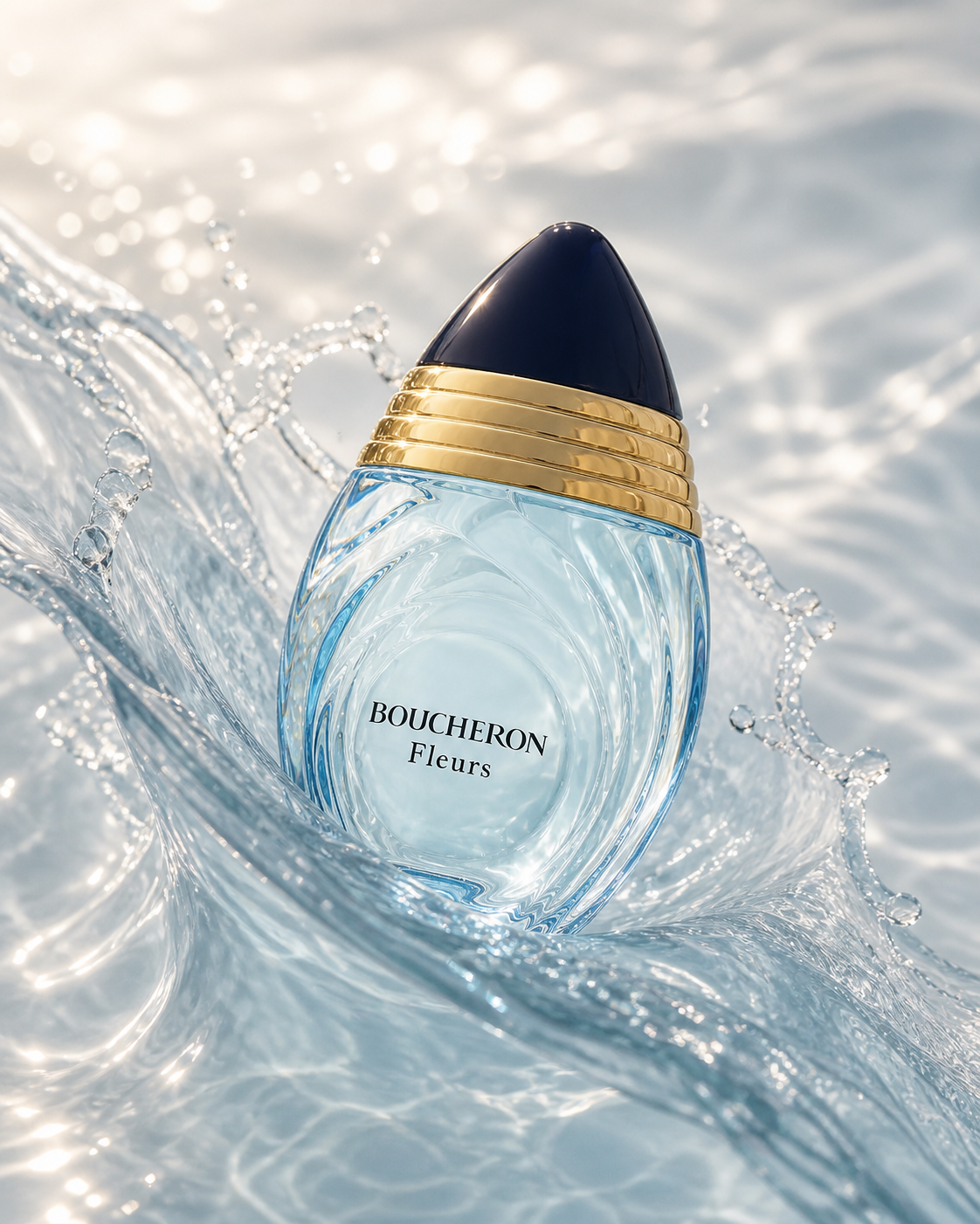 Boucheron Fleurs 100ml women's EDP perfume bottle with elegant floral design and branding visible.