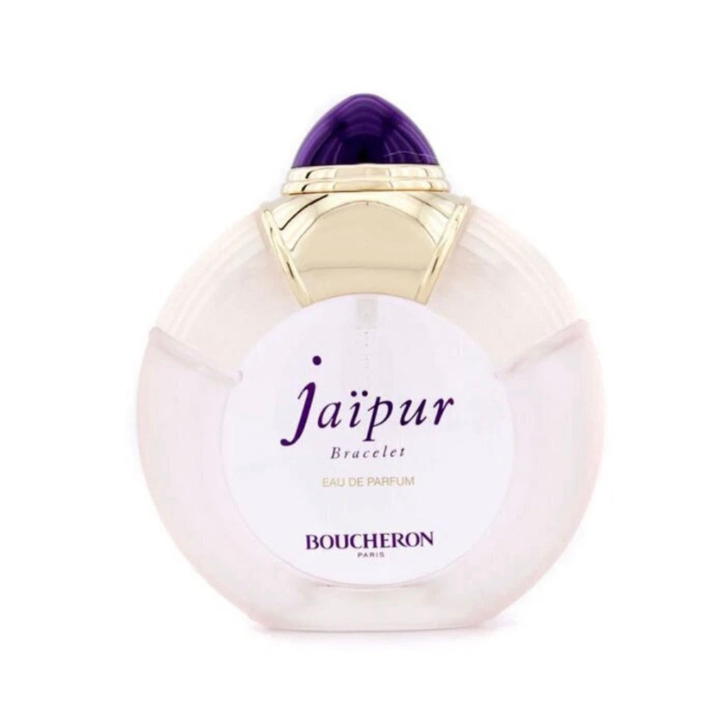 Boucheron Jaipur Bracelet 100ml women's EDP perfume bottle with elegant design and floral accents, showcasing luxury French fragrance.