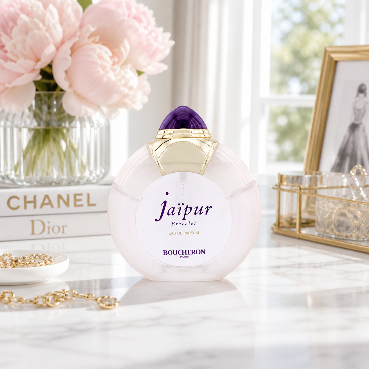 Boucheron Jaipur Bracelet 100ml women’s EDP perfume bottle with elegant packaging and floral design.