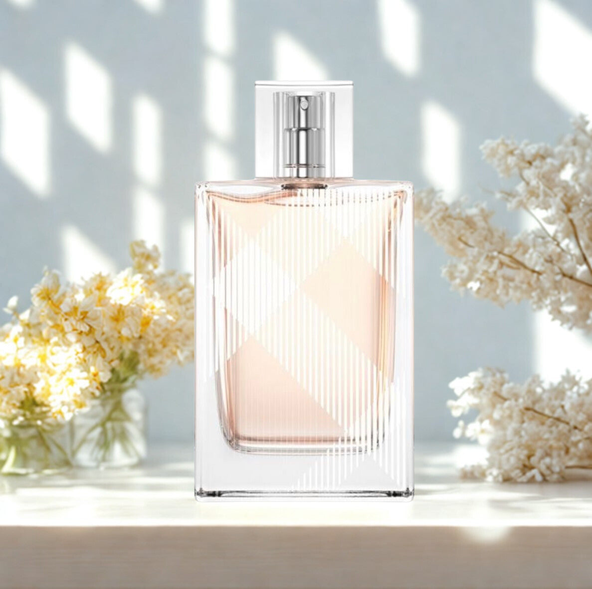 Burberry Brit 50ml women’s EDT bottle with elegant packaging, showcasing the iconic Burberry branding and fragrance details.
