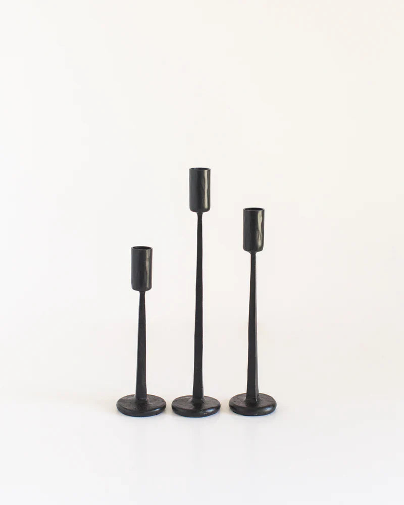Dante hand-forged iron candlestand with brass finish, Creative Women Australia, decorative candle holder for home decor.