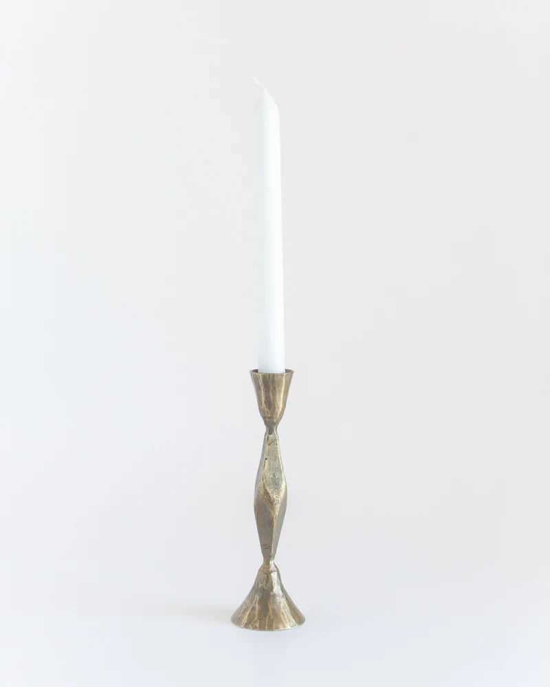 High diamond hand-forged iron candlestick stand with brass finish by Creative Women Australia, decorative candle holder for home decor.
