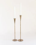 Set of two Phoenix hand-forged iron candle stands with brass finish by Creative Women Australia, decorative table centerpiece.