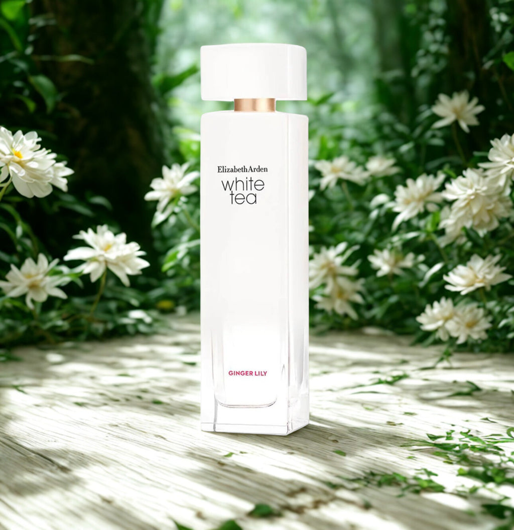 Elizabeth Arden White Tea 100ml women's Eau de Toilette bottle with elegant white packaging and silver accents.