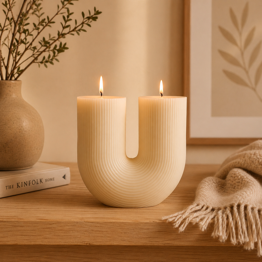 Natural Arch Candle from Escape to Paradise, showcasing a sleek, minimalist candle in a neutral color for modern home decor.