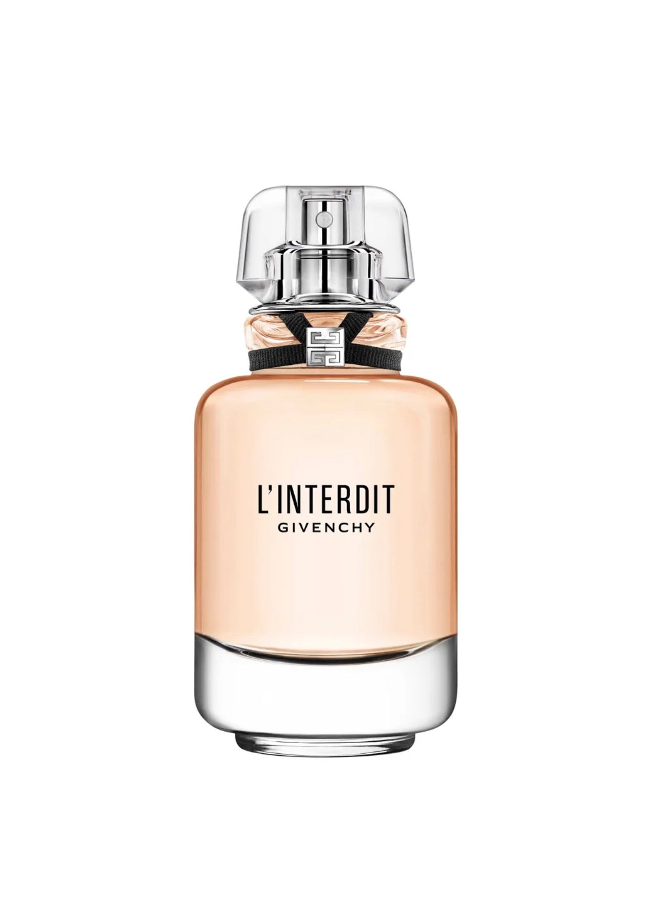 Givenchy L'Interdit 80ml women's eau de toilette bottle, elegant design with the fragrance visible in the image.