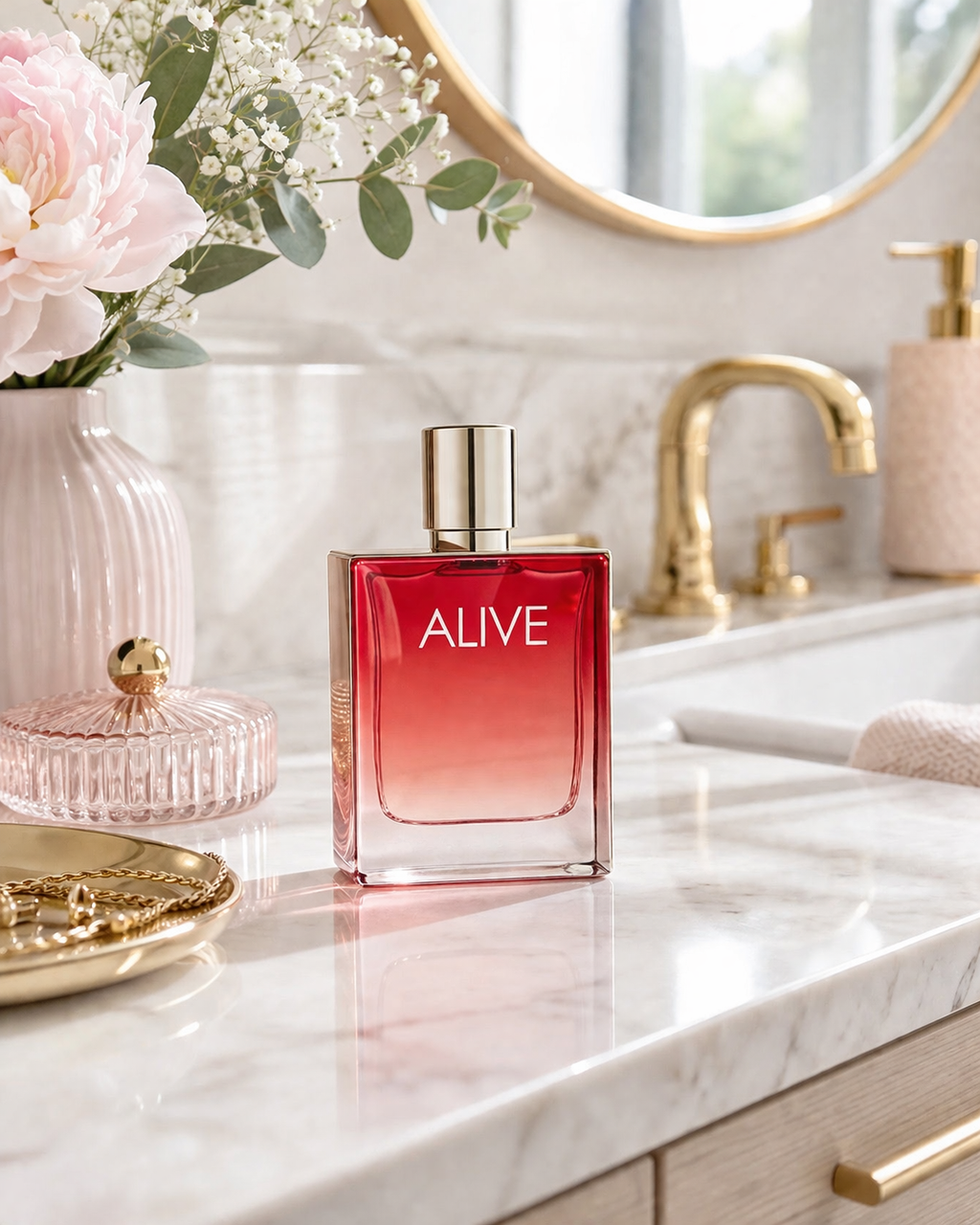 Hugo Boss Alive Intense 80ml women’s Eau de Parfum bottle with sleek design and elegant branding.