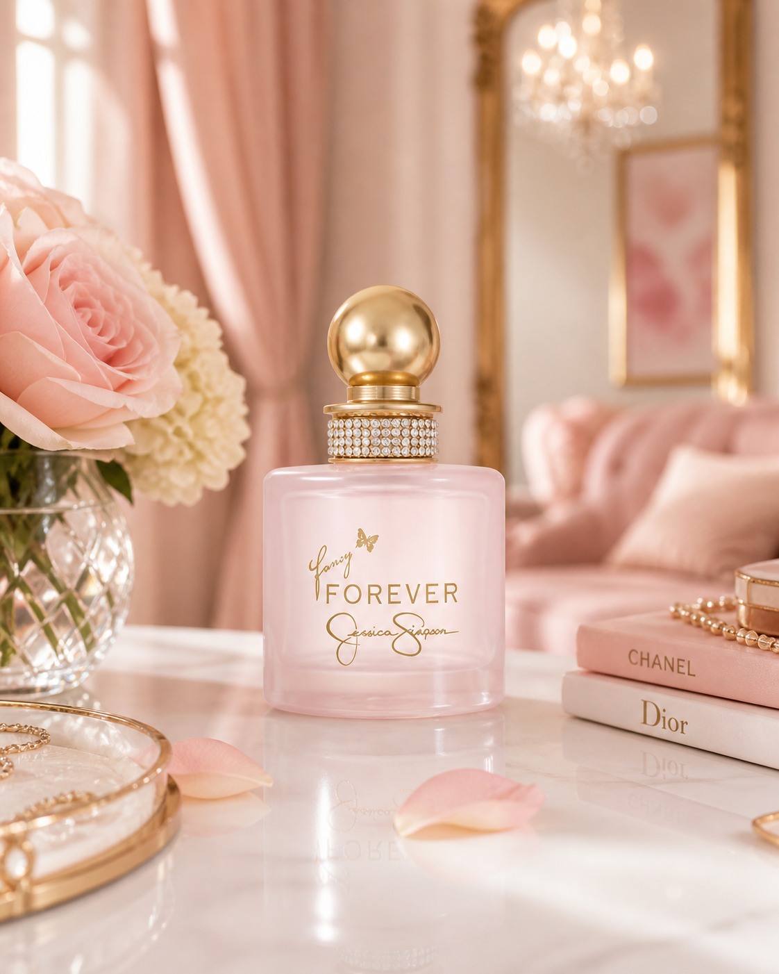 Jessica Simpson Fancy Forever 100ml women's EDP bottle with elegant packaging and floral design.