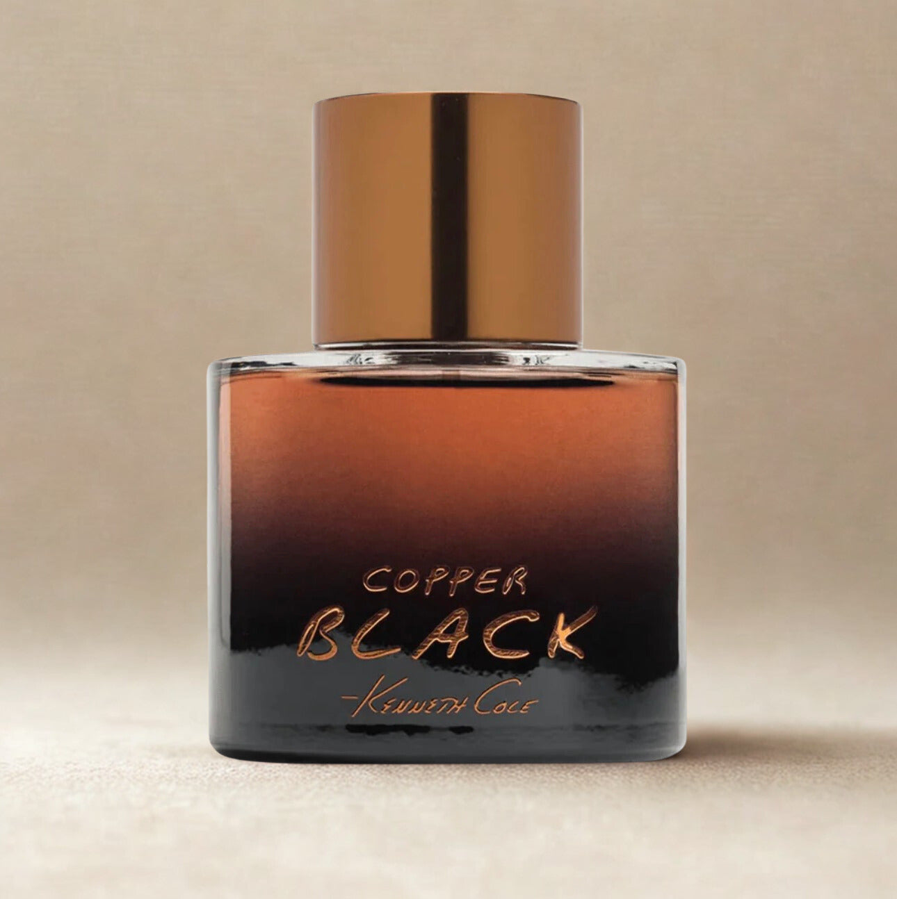 Kenneth Cole KC Copper Black 100ml men's Eau de Toilette bottle with sleek black and copper design.