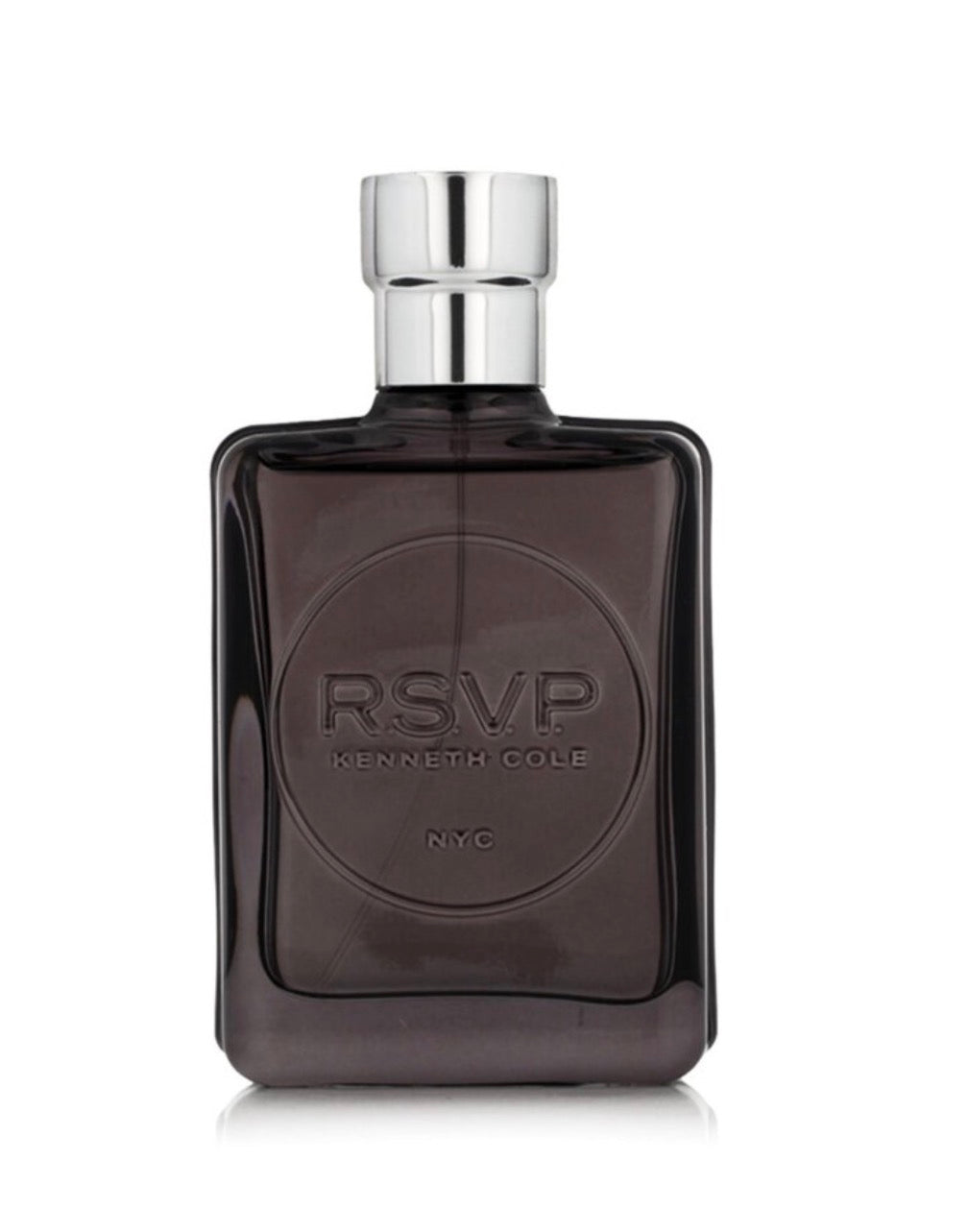 Kenneth Cole RSVP 100ml men's EDT bottle with sleek design and clear cap, showcasing the fragrance for men by Kenneth Cole.