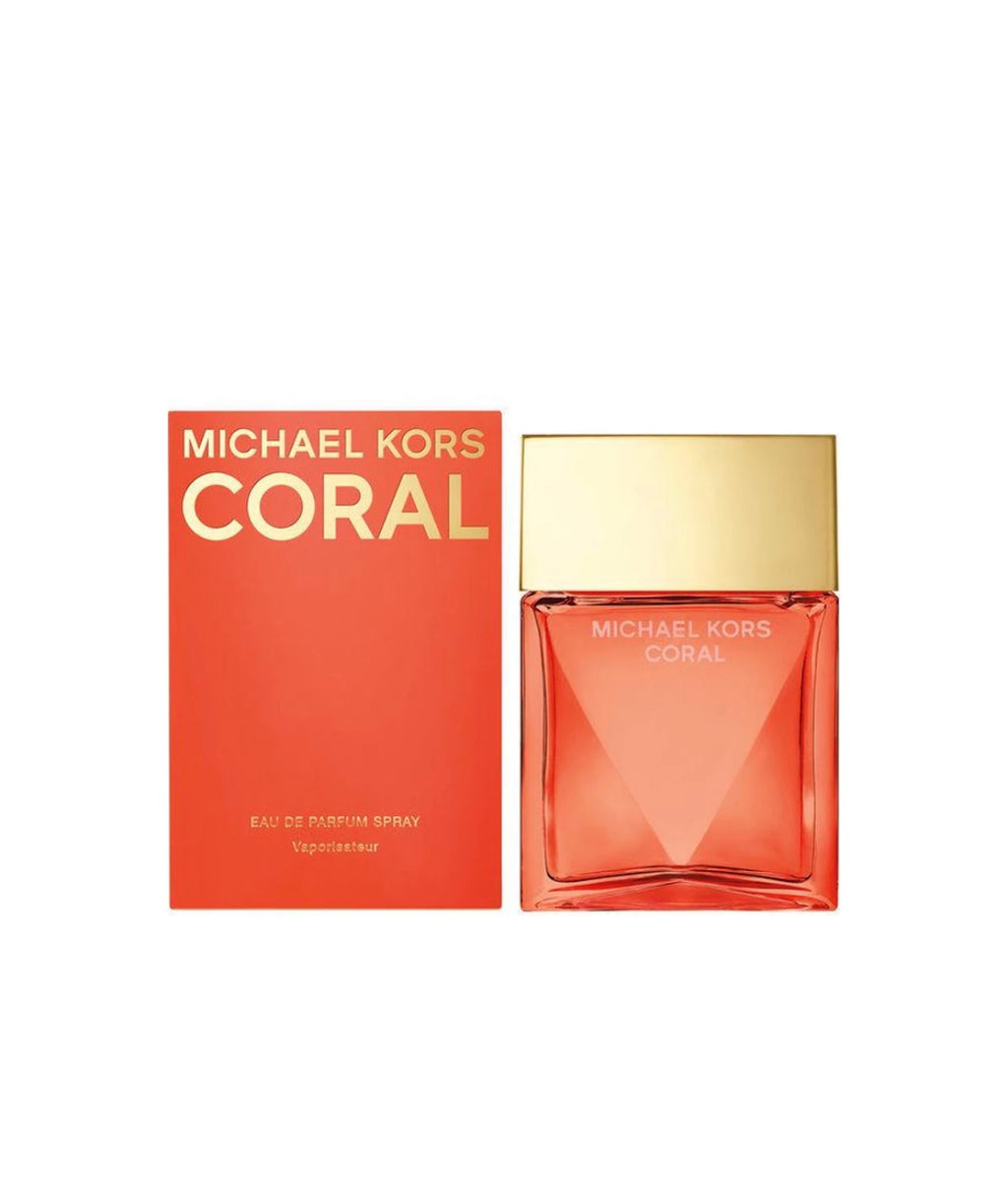 Michael Kors Coral 50ml EDP for women, showcasing the elegant perfume bottle with vibrant coral accents.