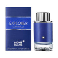 Mont Blanc Explorer Ultra Blue 30ml men's Eau de Parfum bottle with sleek blue design and silver cap.