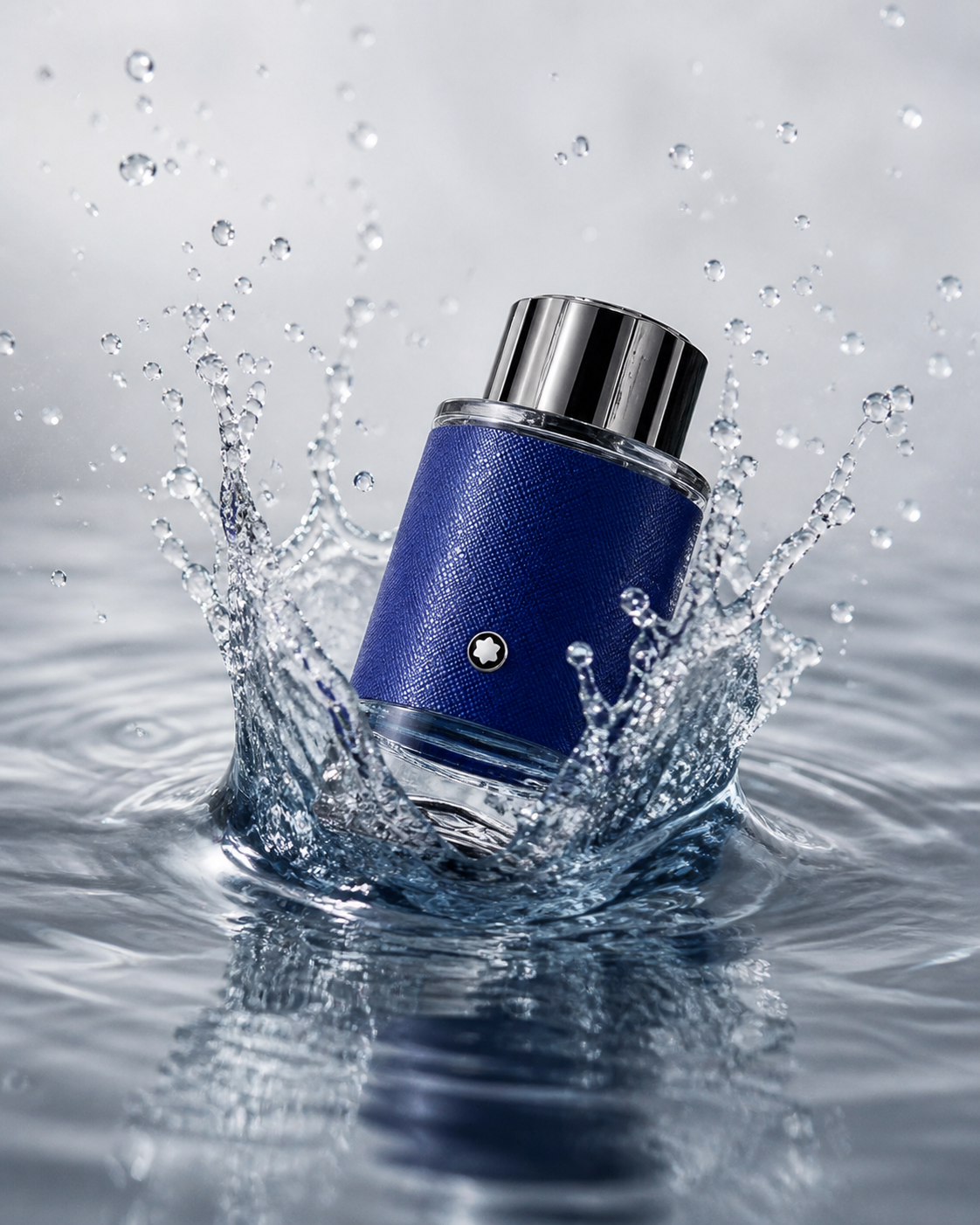 Mont Blanc Explorer Ultra Blue 30ml men's Eau de Parfum bottle with sleek blue design and silver cap.