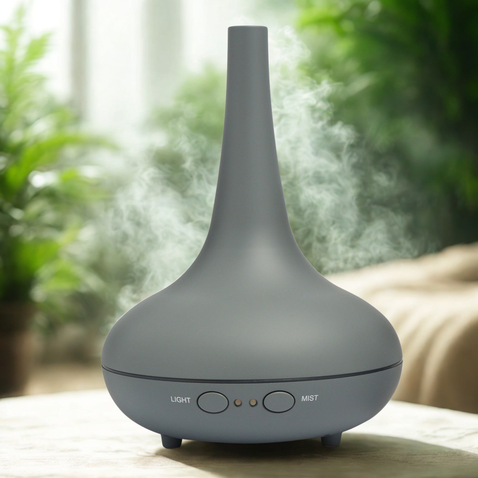 NNEIDS Milano Décor Ultrasonic Aroma Diffuser in matte grey with a sleek, modern design for home scenting and relaxation.