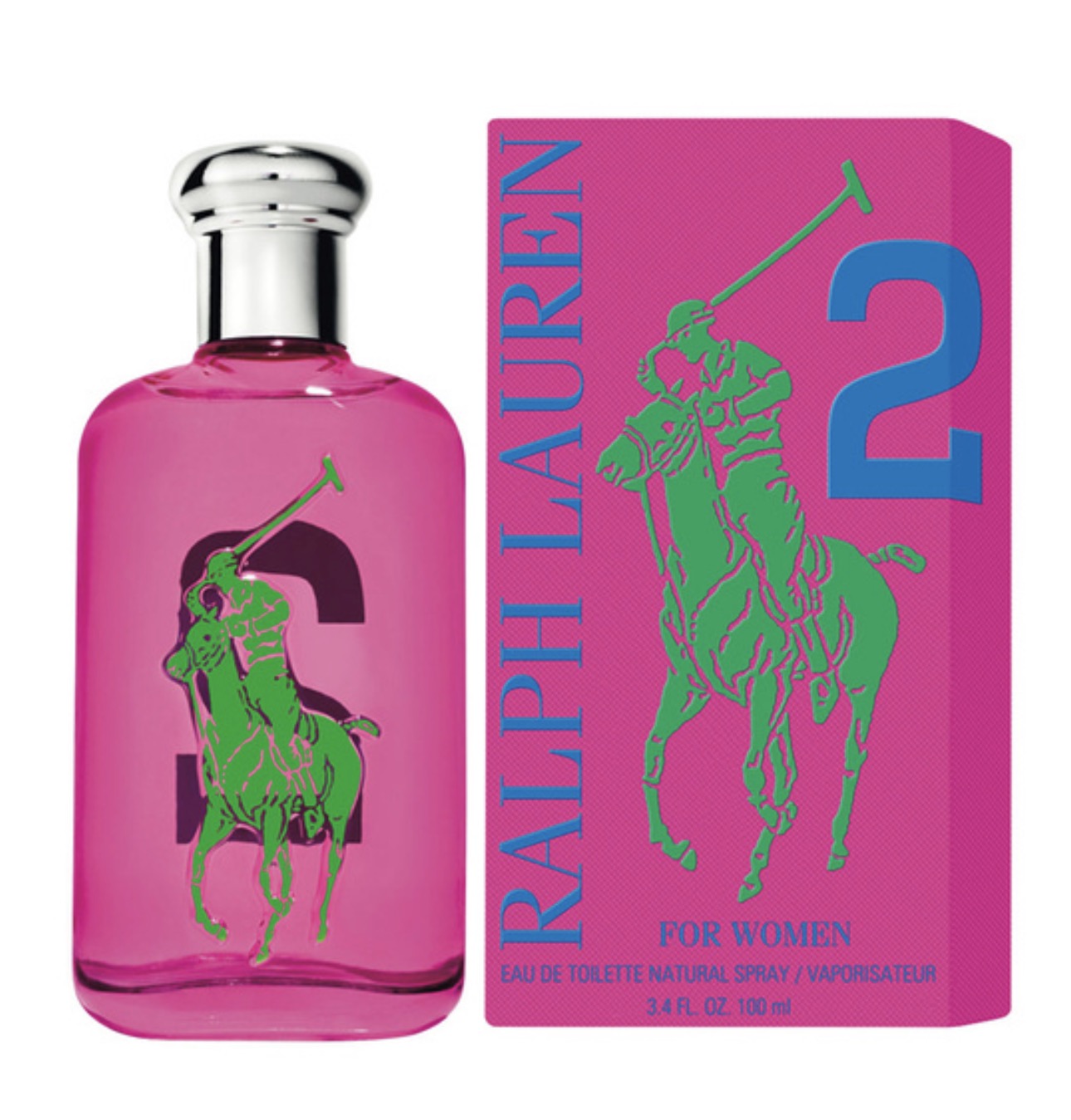 Ralph Lauren Big Pony No.2 100ml EDT for women, featuring the perfume bottle with a sleek design and elegant branding.