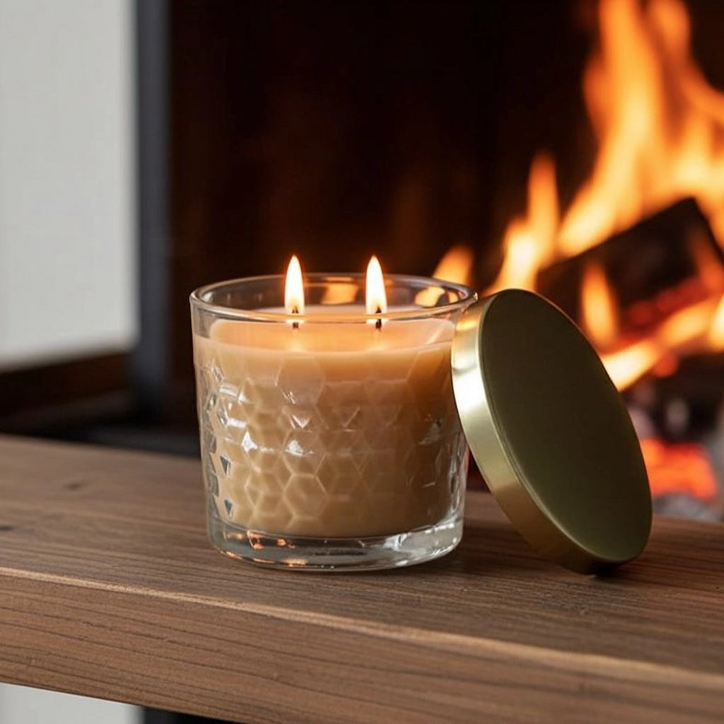 Unscented beeswax serenity jar candle from Serenes Beeswaxory, showing a natural beeswax-colored candle in a glass jar.