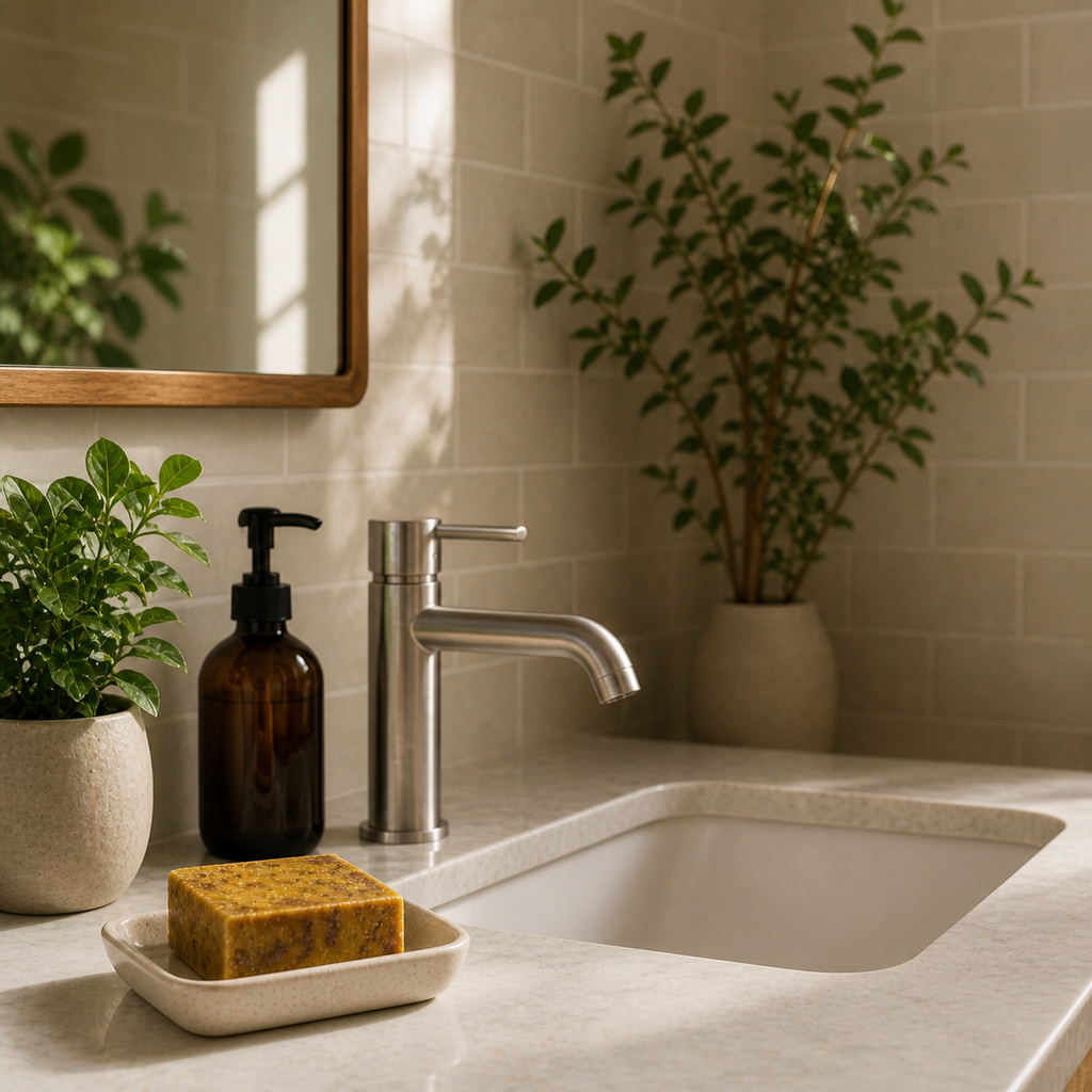 Handmade pure antibacterial hand soap bar from Serenes Beeswaxory, showcasing a natural, artisanal skincare essential.