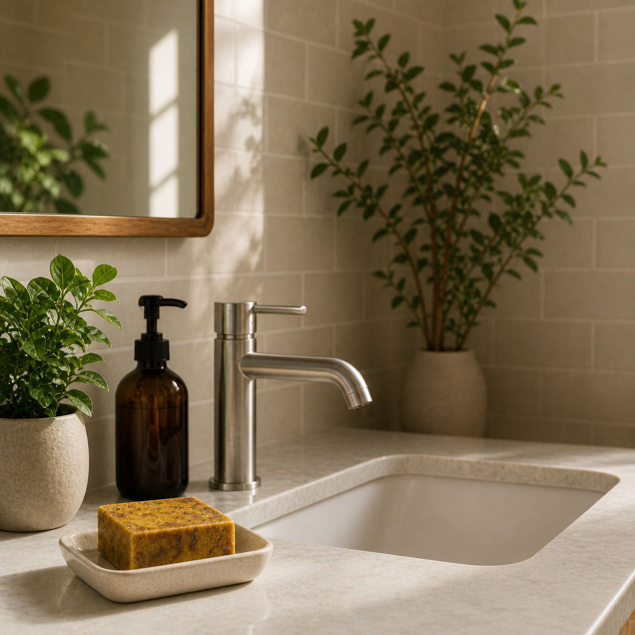 Handmade pure antibacterial hand soap bar from Serenes Beeswaxory, showcasing a natural, artisanal skincare essential.
