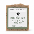 Handmade Serenes Beeswaxory foaming tea oil soap bar, showcasing its natural, pure skincare essential with a soft, creamy lather.