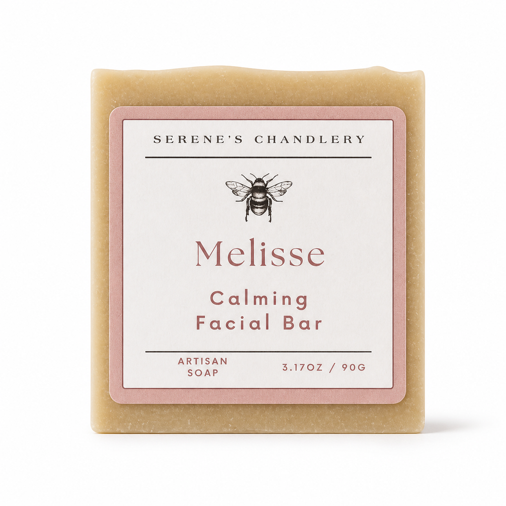 Handmade Serenes Beeswaxory goat milk and honey soap bar, showcasing a natural skincare essential with creamy soap texture.