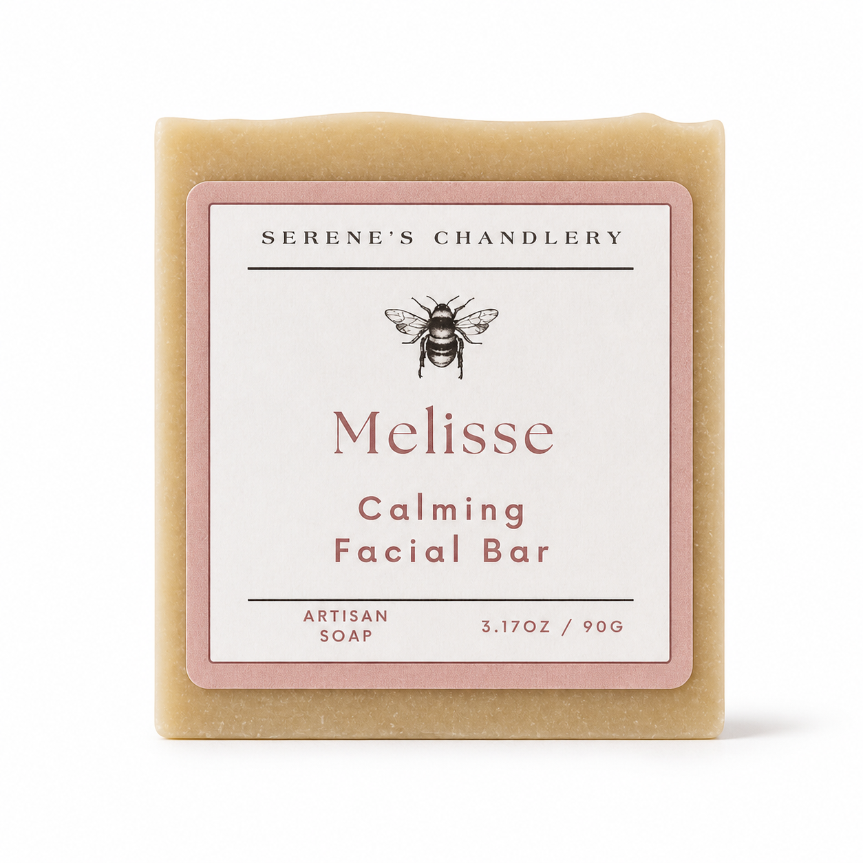 Handmade Serenes Beeswaxory goat milk and honey soap bar, showcasing a natural skincare essential with creamy soap texture.