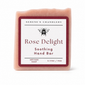 Handmade Serenes Beeswaxory soap bar with madder root powder, showcasing a natural skincare essential with a rustic appearance.