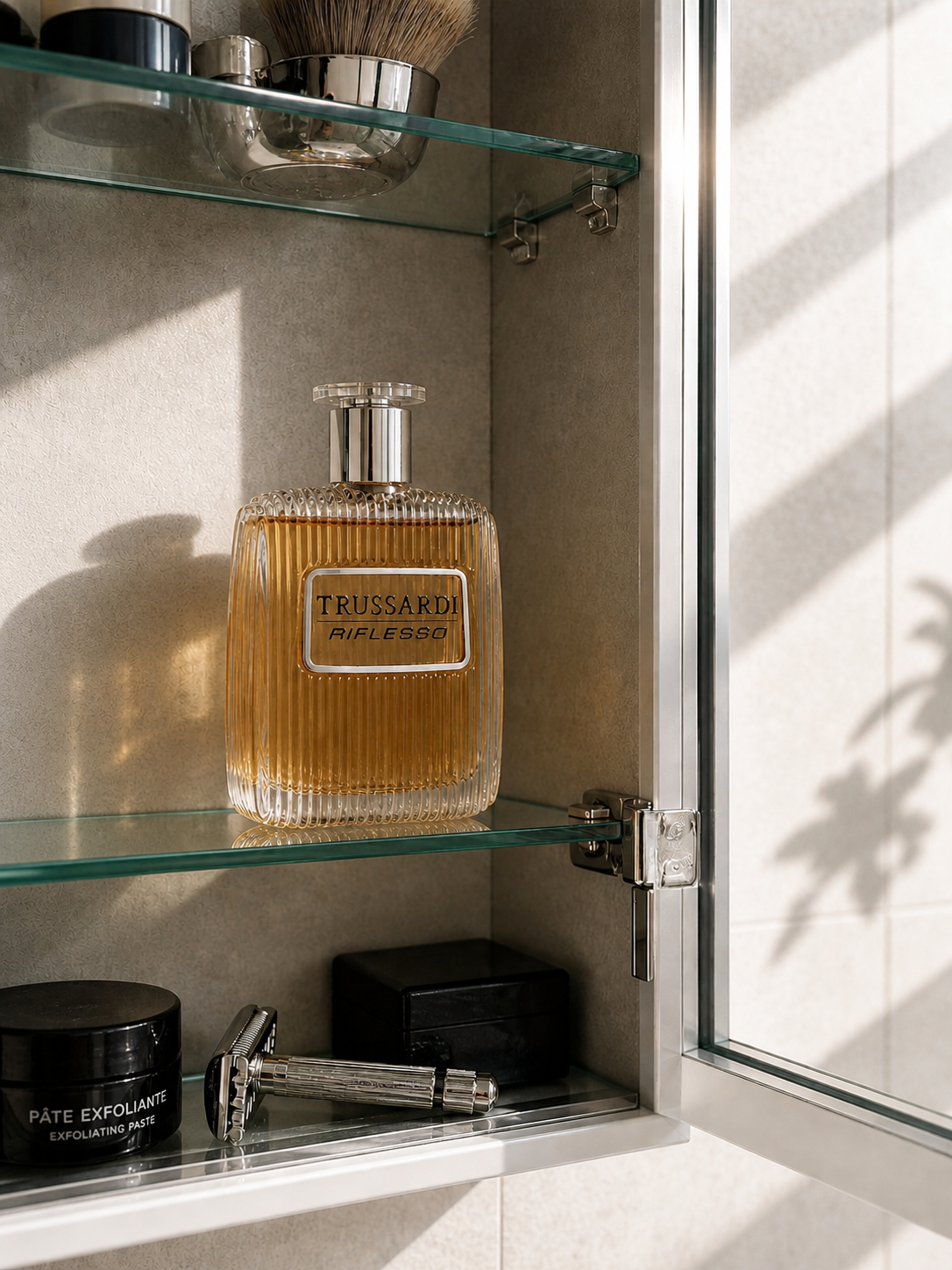 Trussardi Riflesso 50ml men's Eau de Toilette bottle with sleek design, representing a sophisticated men's fragrance.