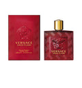 Versace Eros Flame 100ml men's Eau de Parfum bottle with red and gold accents, elegant and luxurious design.