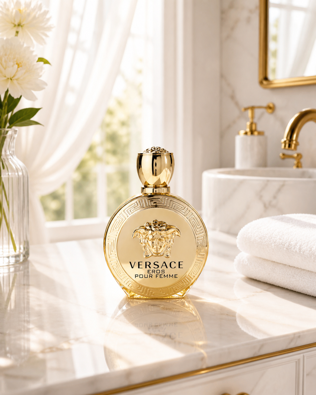 Versace Eros Femme 30ml Eau de Parfum for women, featuring the elegant bottle design and floral fragrance details