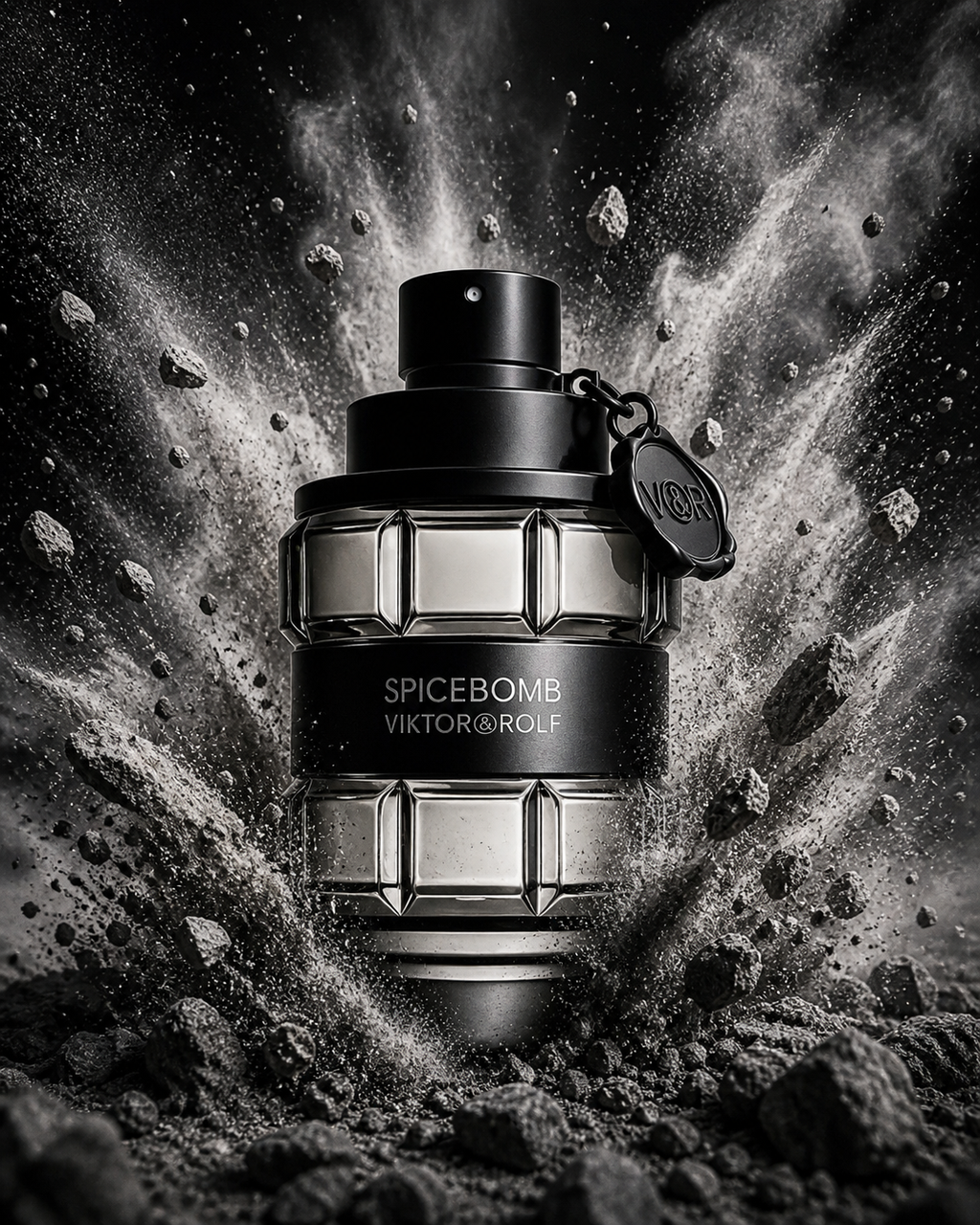 Viktor & Rolf Spicebomb 90ml men's Eau de Toilette bottle with bold, spicy fragrance design.