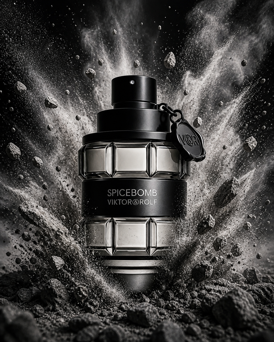 Viktor & Rolf Spicebomb 90ml men's Eau de Toilette bottle with bold, spicy fragrance design.